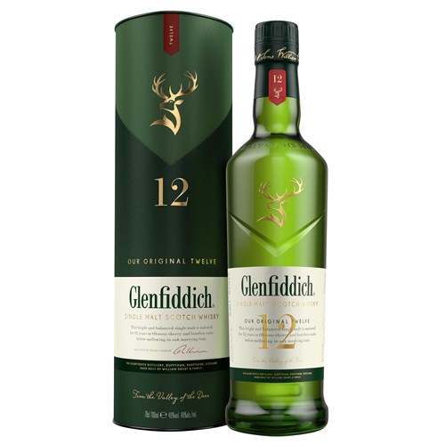 Glenfiddich 12 Year Old Speyside Single Malt Scotch Whisky 70cl - The Worlds Most Awarded Single Malt